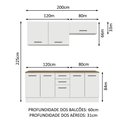Ver imagem 4 de Kit com 2 Balcões e 2 Armários Aéreos Multiuso 200cm Agata Madesa