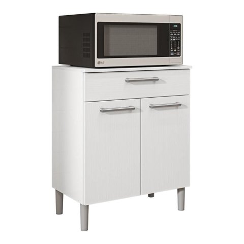 Balcão de Cozinha com Tampo 2 Portas e 1 Gaveta Rubi - Branco/supremo