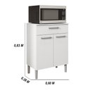 Ver imagem 5 de Balcão de Cozinha com Tampo 2 Portas e 1 Gaveta Rubi - Branco/supremo
