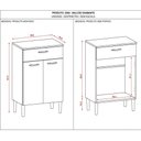 Ver imagem 4 de Balcão de Cozinha com Tampo 2 Portas e 1 Gaveta Rubi - Branco/supremo