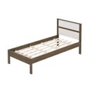 Ver imagem 4 de Cama Solteiro com Cabeceira 96,7 Cm X 196 Cm para Quarto Cor:nogal com Branco