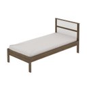 Ver imagem 2 de Cama Solteiro com Cabeceira 96,7 Cm X 196 Cm para Quarto Cor:nogal com Branco