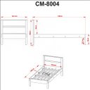 Ver imagem 3 de Cama Solteiro com Cabeceira 96,7 Cm X 196 Cm para Quarto Cor:nogal com Branco