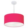 Lustre Pendente Cilíndrico Vivare Md-4100 Cúpula em Tecido 50x25cm - Rosa Pink - Bivolt - 1