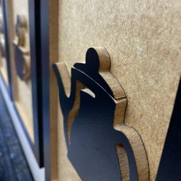 Kit 3 Quadros Decorativos Cantinho do Café + Frase 3d Relevo:preto e Rústico - 5