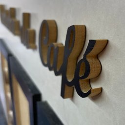 Kit 3 Quadros Decorativos Cantinho do Café + Frase 3d Relevo:preto e Rústico - 4