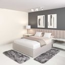 Ver imagem 1 de Jogo Tapete Passadeira Quarto 2 Uni Mescla Cinza 50 X 140 Cm