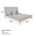 Ver imagem 3 de Cama King com Cabeceira Estofada e 2 Mesas com Gavetas Mdf Cor:linho Aluminio com Grigio