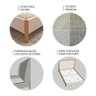 Cama King com Cabeceira Estofada e 2 Mesas com Gavetas Mdf Cor:linho Aluminio com Grigio - 7