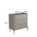Ver imagem 4 de Cama King com Cabeceira Estofada e 2 Mesas com Gavetas Mdf Cor:linho Aluminio com Grigio