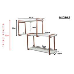 Nicho Suspenso 110x20 Vintage Duplo Rose Gold/branco 05 - 2
