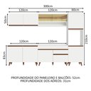 Ver imagem 4 de Armário de Cozinha Completa 300cm Branco Reims Madesa 02