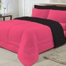 Edredom Dupla Face 100% Algodão Malha Solteiro Gran Moratta 01 Peça - Pink- Preto - 7