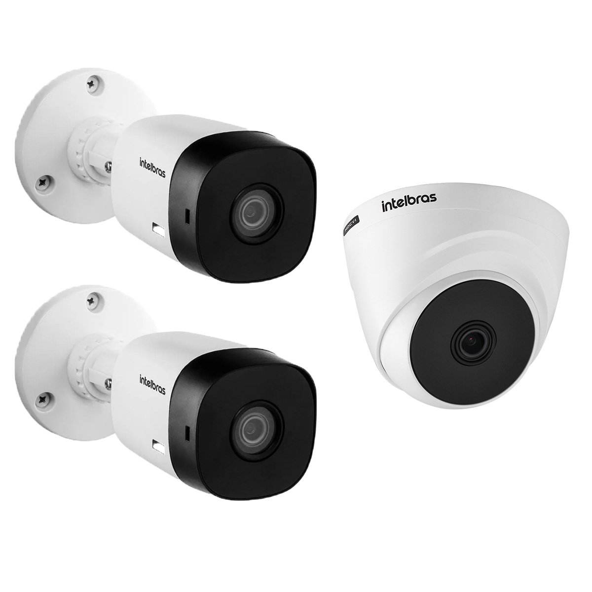 Kit 3 Câmera Intelbras 1220B e 1220D VHD Full HD 20m App Cel