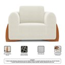 Ver imagem 7 de Kit Poltrona e Sofá Bloom 180cm 02 Lugares com Pés de Madeira Bouclê Off White - Desk Design