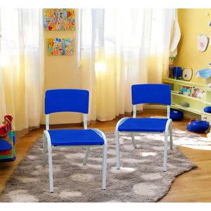 Kit 2 Cadeiras Infantil Iso Azul Brinquedoteca Escolas Ecomhome