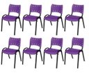 Ver imagem 2 de Cadeira Iso Base Preto Escola, Escritório Violeta Kit 8 Un