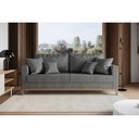 Ver imagem 2 de Sofá 3 Lugares Beny Base de Madeira Linho Cinza Harpia Decor