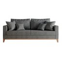 Ver imagem 1 de Sofá 3 Lugares Beny Base de Madeira Linho Cinza Harpia Decor