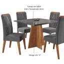 Ver imagem 7 de Mesa de Jantar Quadrada Decora com Vidro 90x90 e 4 Cadeiras Vegas em Madeira Maciça Yescasa Cinza/Mel/Grafite