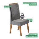 Ver imagem 6 de Mesa de Jantar Quadrada Decora com Vidro 90x90 e 4 Cadeiras Vegas em Madeira Maciça Yescasa Cinza/Mel/Grafite