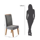 Ver imagem 5 de Mesa de Jantar Quadrada Decora com Vidro 90x90 e 4 Cadeiras Vegas em Madeira Maciça