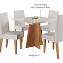 Ver imagem 5 de Mesa de Jantar Quadrada Decora com Vidro 90x90 com 4 Cadeiras Venus em MDP/MDF Bege/Mel/Off White/Marfim