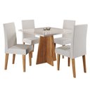 Ver imagem 2 de Mesa de Jantar Quadrada Decora com Vidro 90x90 com 4 Cadeiras Venus em Mdp/mdf