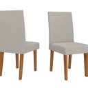 Ver imagem 6 de Mesa de Jantar Quadrada Decora com Vidro 90x90 com 4 Cadeiras Venus em MDP/MDF Bege/Mel/Off White/Marfim