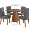Mesa de Jantar Quadrada Decora com Vidro 90x90 com 4 Cadeiras Venus em Mdp/mdf - 6