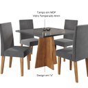 Ver imagem 6 de Mesa de Jantar Quadrada Decora com Vidro 90x90 com 4 Cadeiras Venus em MDP/MDF Cinza/Mel/Grafite