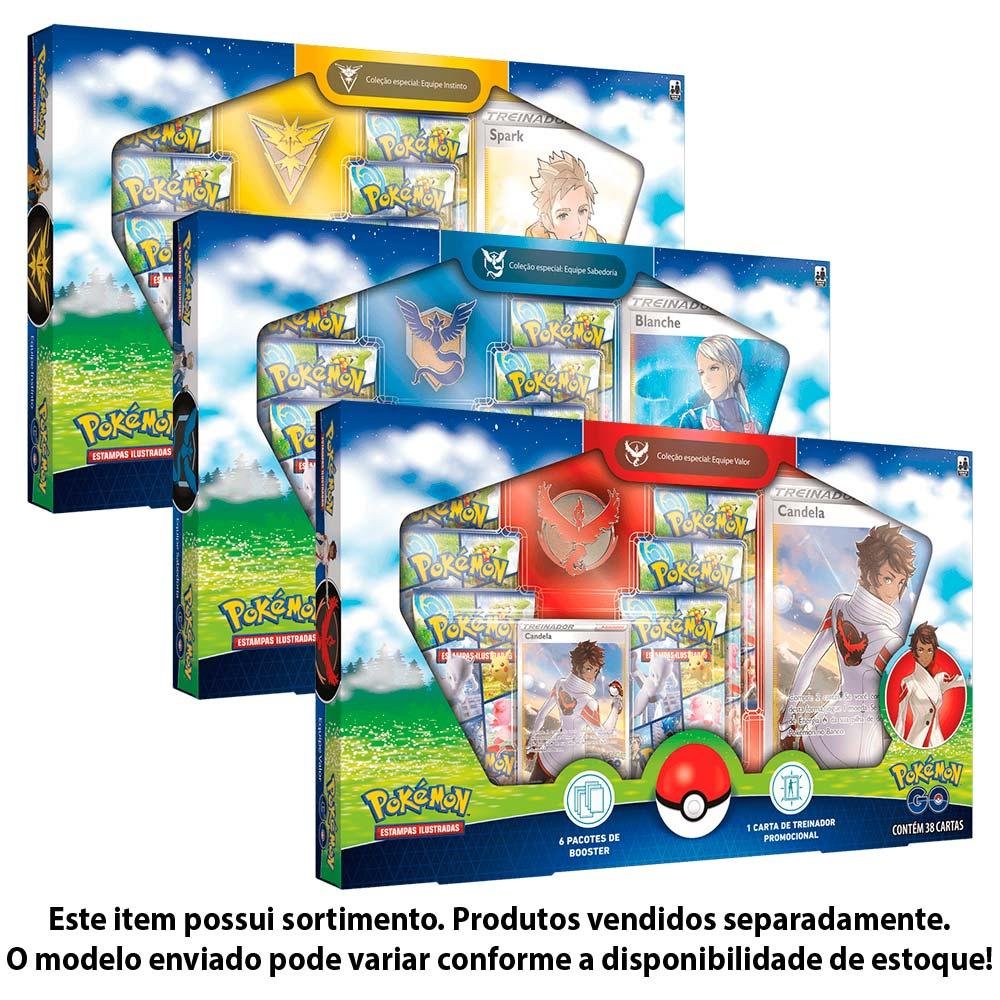 Caixa Box Cards Pokémon GO Equipe Valor Com 38 Cartas Copag