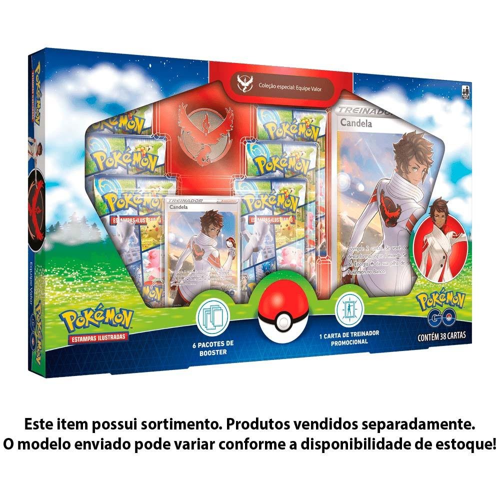 Caixa Box Cards Pokémon GO Equipe Valor Com 38 Cartas Copag