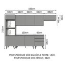 Ver imagem 4 de Armário de Cozinha Completa 320cm Cinza Nice Madesa 08