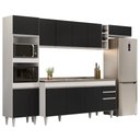 Ver imagem 1 de Armário de Cozinha Modulada 5 Peças CP18 com Pia Inox Branco/Preto - Lumil Lumil Móveis