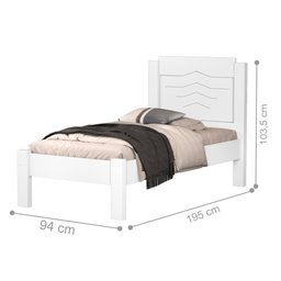Cama Solteiro Cibele Branco com Colchão - 2