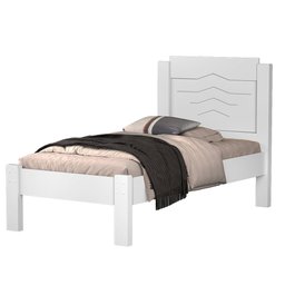 Cama Solteiro Cibele Branco com Colchão - 3