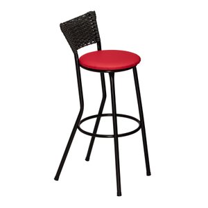 Banco Americano Alta Bar Bistro de Junco Fibra Sintetica:vermelho/tifanny