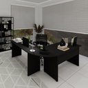 Ver imagem 1 de Mesa L Diretor Escritório 1,20m X 1,20m Pé Painel F5 Office Cor:preto