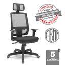 Ver imagem 2 de Cadeira Presidente Brizza Tela Ergonômica Reclinável Para Escritório Com Apoio de Cabeça Preta