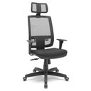 Ver imagem 1 de Cadeira Presidente Brizza Tela Ergonômica Reclinável Para Escritório Com Apoio de Cabeça Preta