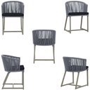 Ver imagem 5 de 4 Cadeiras de Jantar Área Noronha em Alumínio com Pintura Fendi Corda Náutica E12 Trama Original