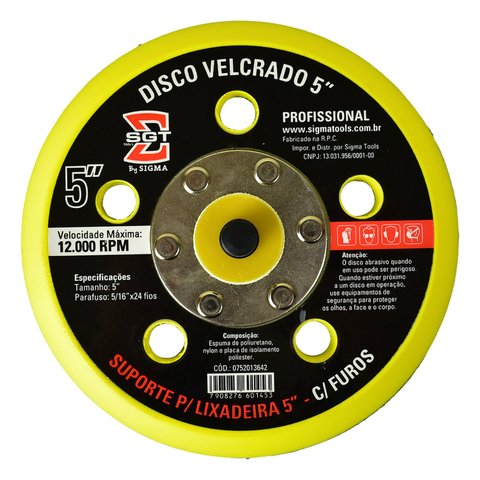 Disco Velcrado 5" C/ Furos 2.5cm X 12.4cm X 12.4cm
