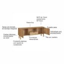 Ver imagem 5 de Rack TV até 75" Orgânico Curvo 180cm 2 Portas 1 Gaveta Pés Madeira Maciça 100% BP Aura