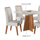 Ver imagem 6 de Mesa de Jantar Quadrada Columbia Tampo em MDP sem Vidro 90x90 e 4 Cadeiras Vegas em Madeira Maciça Yescasa Bege/Mel/Blonde/Marfim