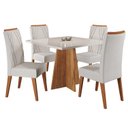 Ver imagem 2 de Mesa de Jantar Quadrada Columbia Tampo em Mdp sem Vidro 90x90 e 4 Cadeiras Vegas em Madeira Maciça