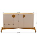 Ver imagem 4 de Buffet Aparador 3 Portas com Puxador e Pés em Madeira Maciça 100% MDF 144cm Buriti Bege