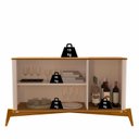 Ver imagem 7 de Buffet Aparador 3 Portas com Puxador e Pés em Madeira Maciça 100% MDF 144cm Buriti Bege