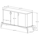 Ver mais imagens de Buffet Aparador 3 Portas com Puxador e Pés em Madeira Maciça 100% MDF 144cm Buriti Bege