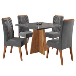 Mesa de Jantar Quadrada Columbia Tampo em Mdp sem Vidro 90x90 e 4 Cadeiras Vegas em Madeira Maciça - 2